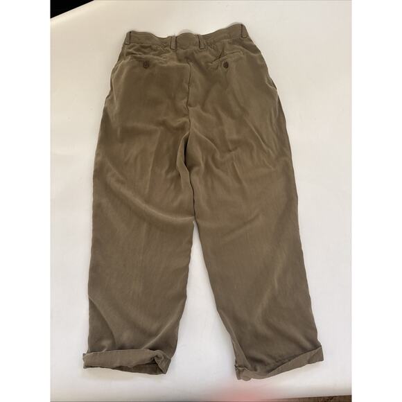 VTG Tommy Bahama Silk Pleated Pants Relaxed Slacks Beach Wedding Cuffed 35x29 - Picture 5 of 10